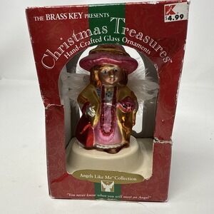 The Brass Key Christmas Treasures Angels Like Me Hand Crafted Glass Ornament